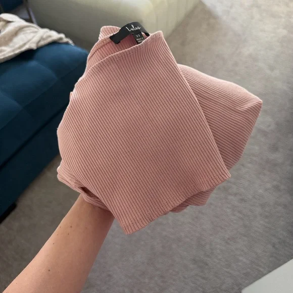 Lulus Pink Ribbed Two-Piece Tank & Skirt Set - Picture 5 of 5